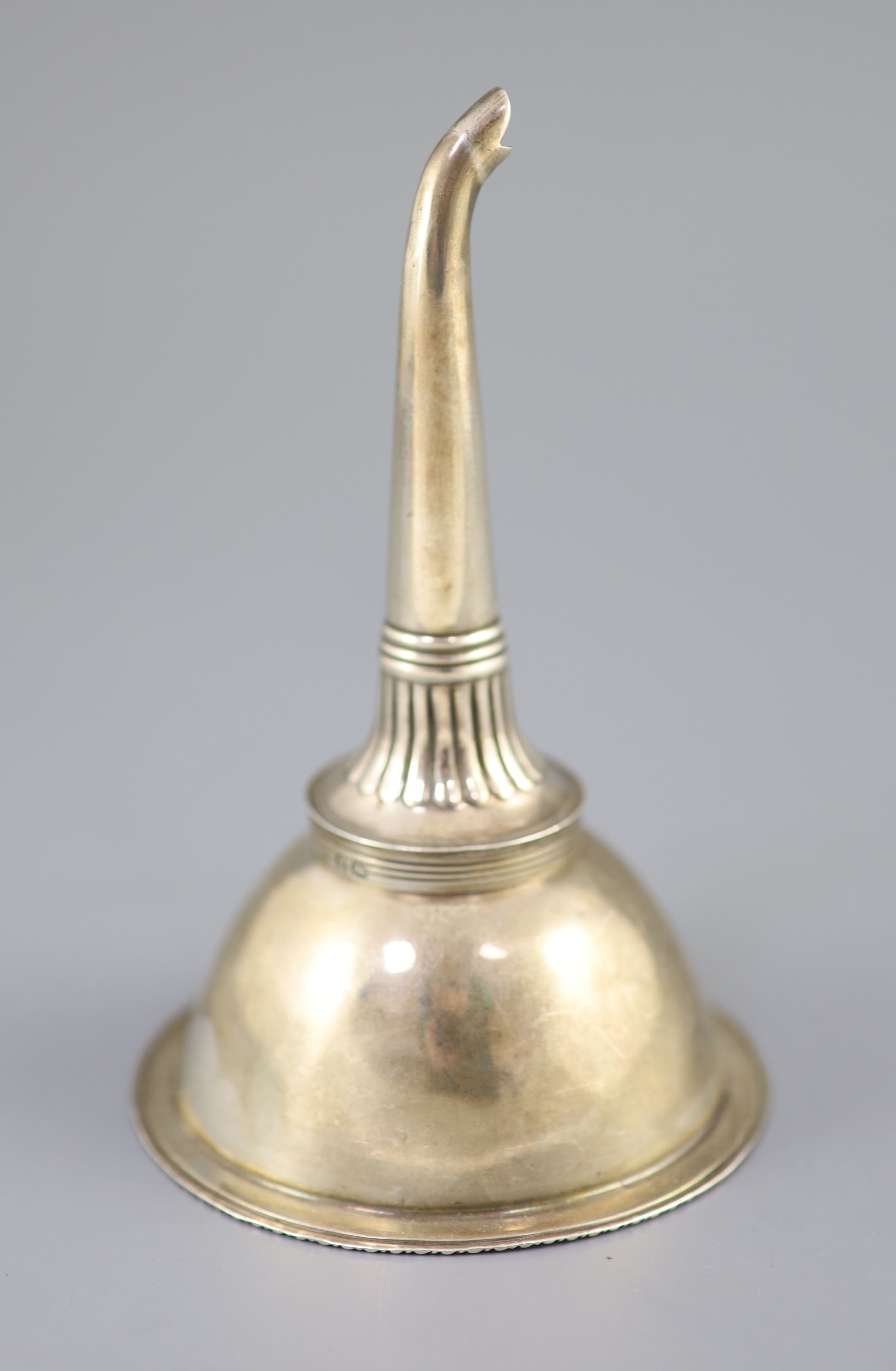 A George III silver wine funnel, by William Bateman,